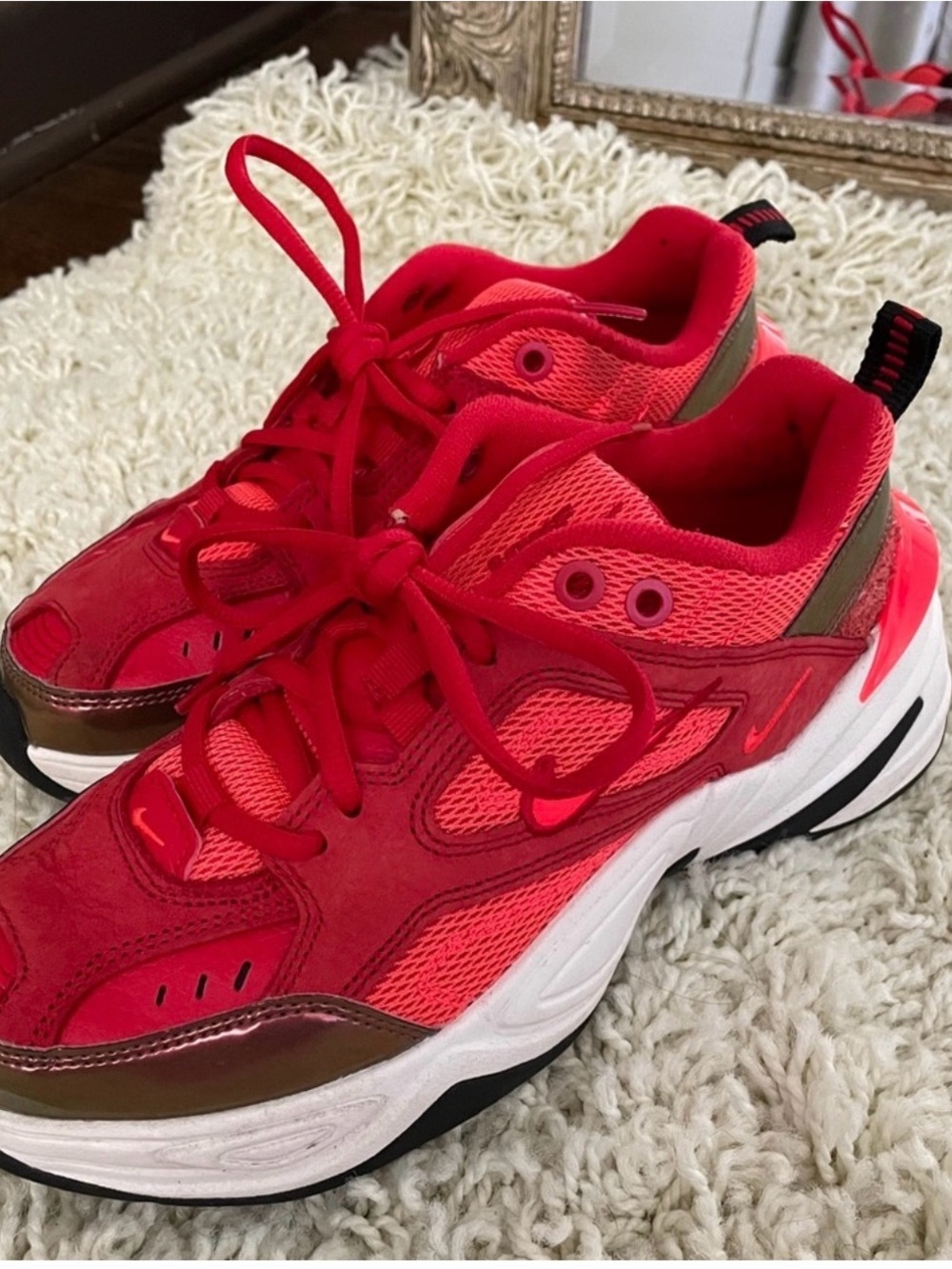 Women's Red Athletic Sneakers - Stylish Everyday Comfort